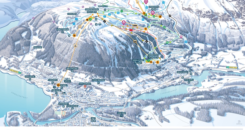 Piste map Voss Resort